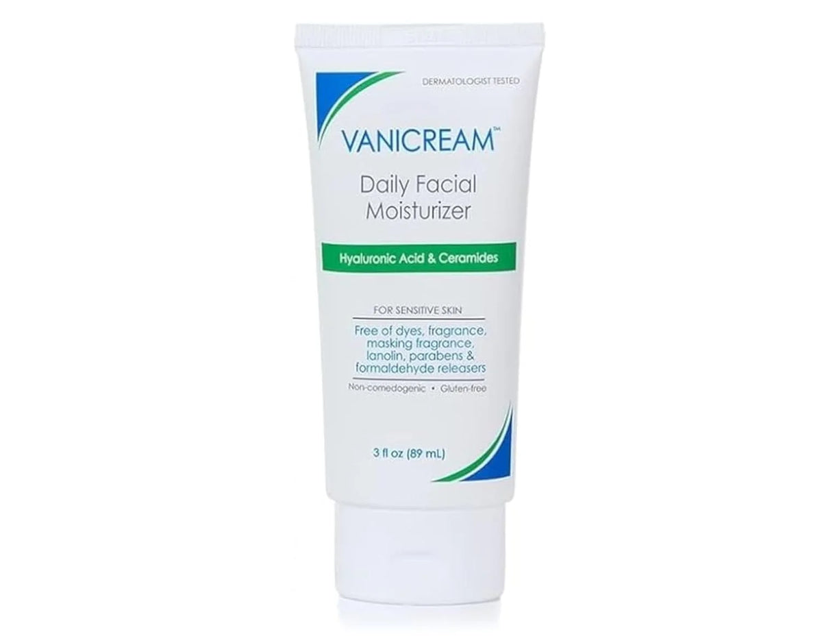 Vanicream Daily Facial Moisturizer With Ceramides and Hyaluronic Acid - Formulated Without Common Irritants for Those with Sensitive Skin, 3 fl oz (Pack of 4)