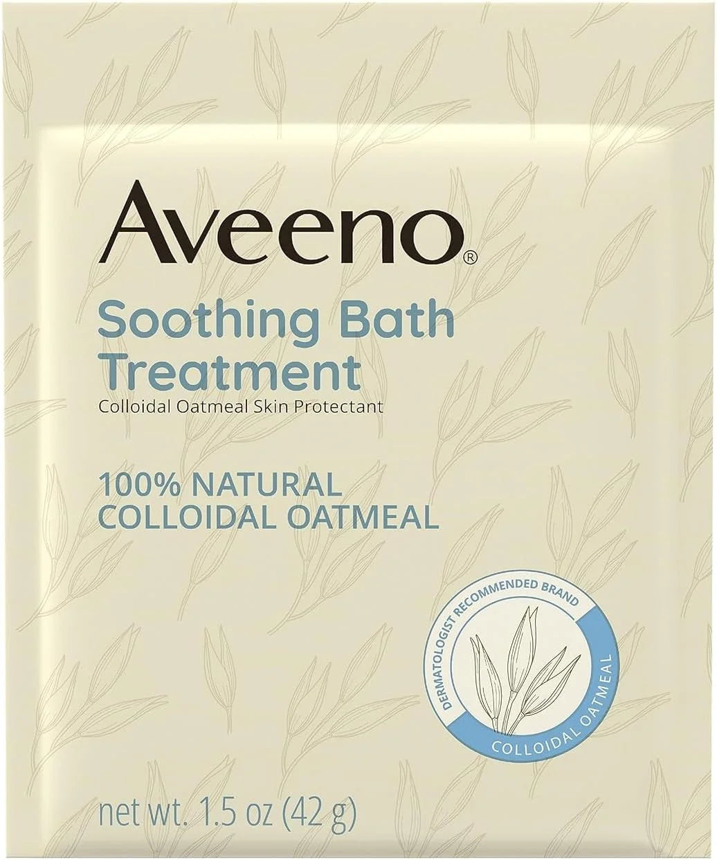 Aveeno Fragrance Free Soothing Bath Treatment, 100% Natural Colloidal Oatmeal, Sensitive Skin Bath Soak for Relief of Dry, Itchy, Irritated Skin Due to Eczema & Hives, Bath Packets, 8 ct. (Pack of 2)