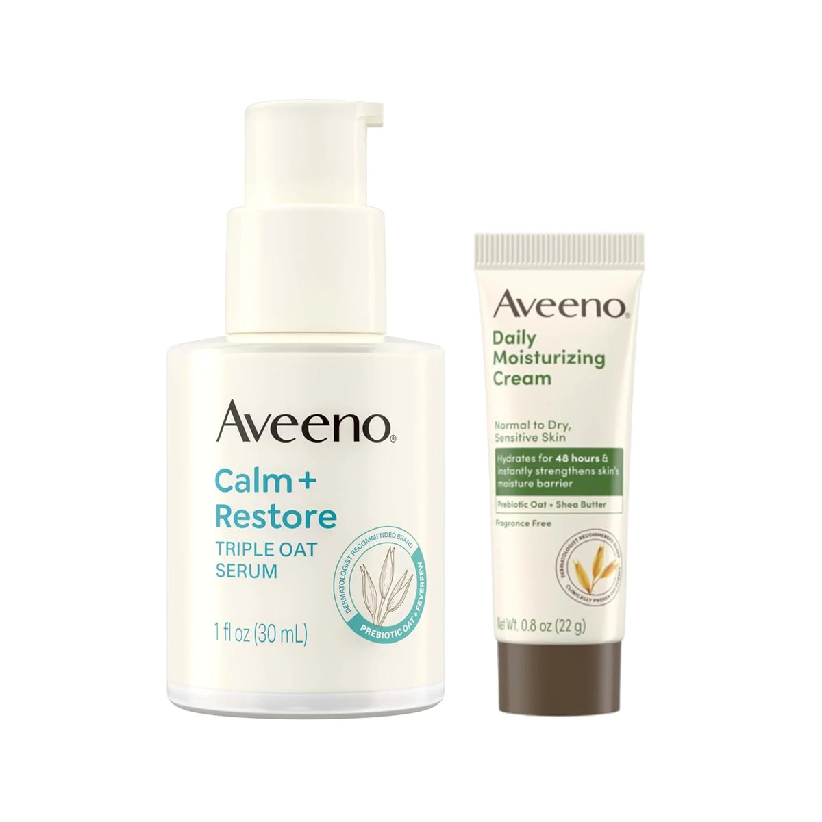 Aveeno Skin-Care Bundle for Sensitive Skin, Fragrance Free, 2 Items