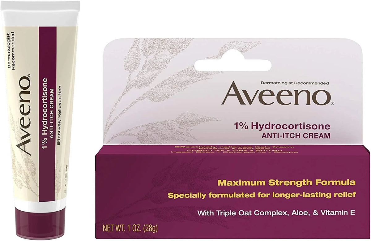 Aveeno 1% Hydrocortisone Anti-Itch Cream, 1 Oz (Pack of 3)