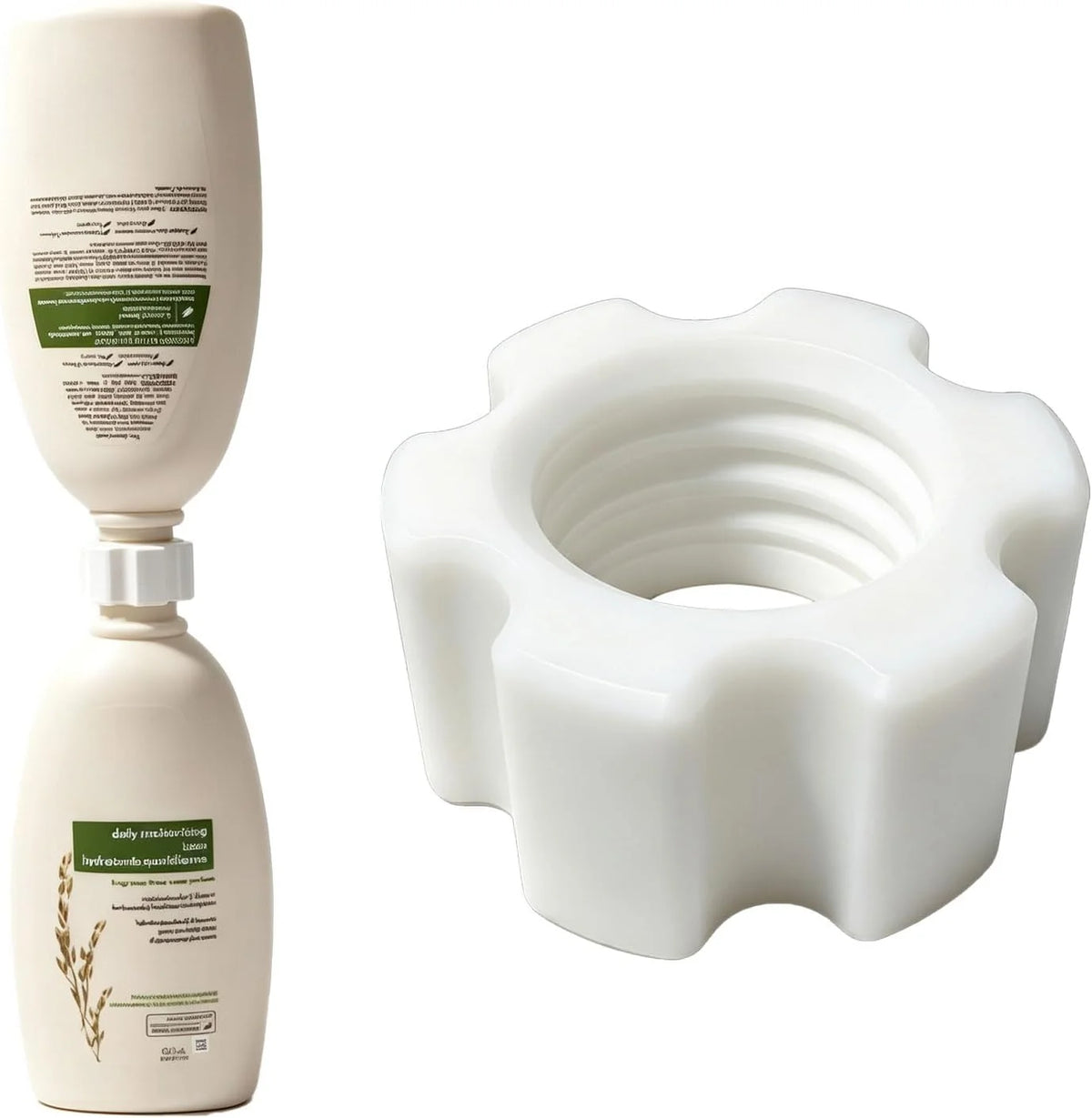 Lotion Coupling Connector, Transfer Adapter for Aveeno, Curel Standard Lotion, Screw‑On Coupling Fitting to Recycle Residual Contents and Reduce Waste