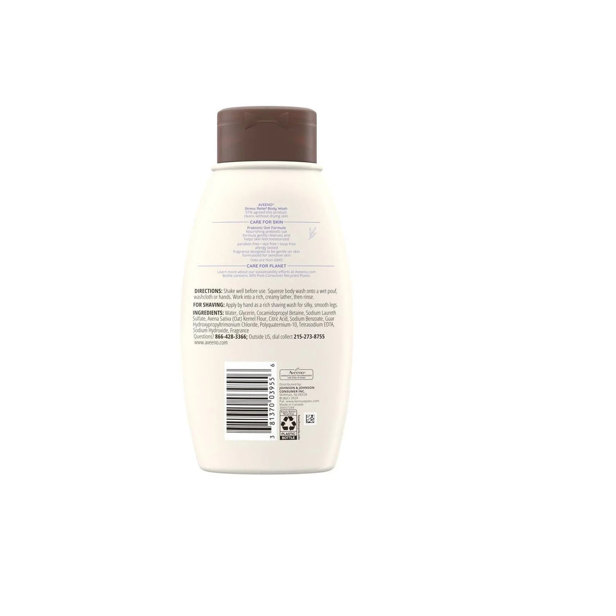 AVEENO Active Naturals Body Wash, Stress Relief 12 oz (Pack of 4)