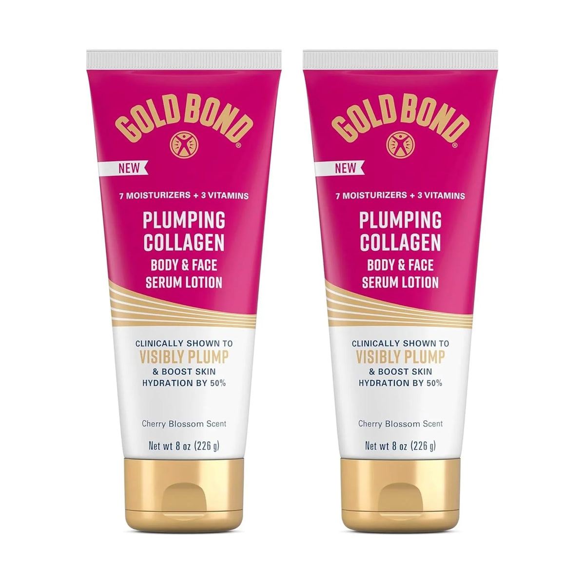 Gold Bond Plumping Collagen Body & Face Serum Lotion, Cherry Blossom Scent