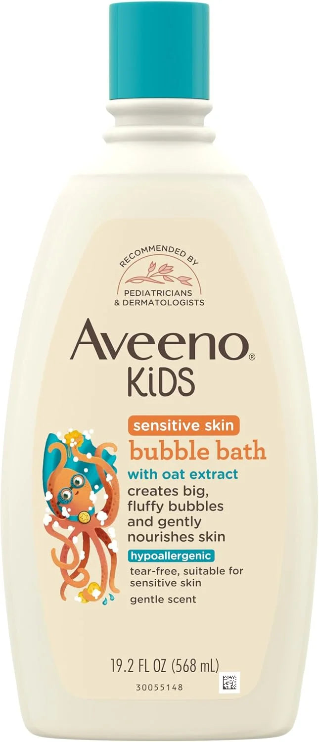 Aveeno Kids Bubble Bath, Sensitive Skin, 19.2 fl. oz, 19.2 Fl Oz (Pack of 12)