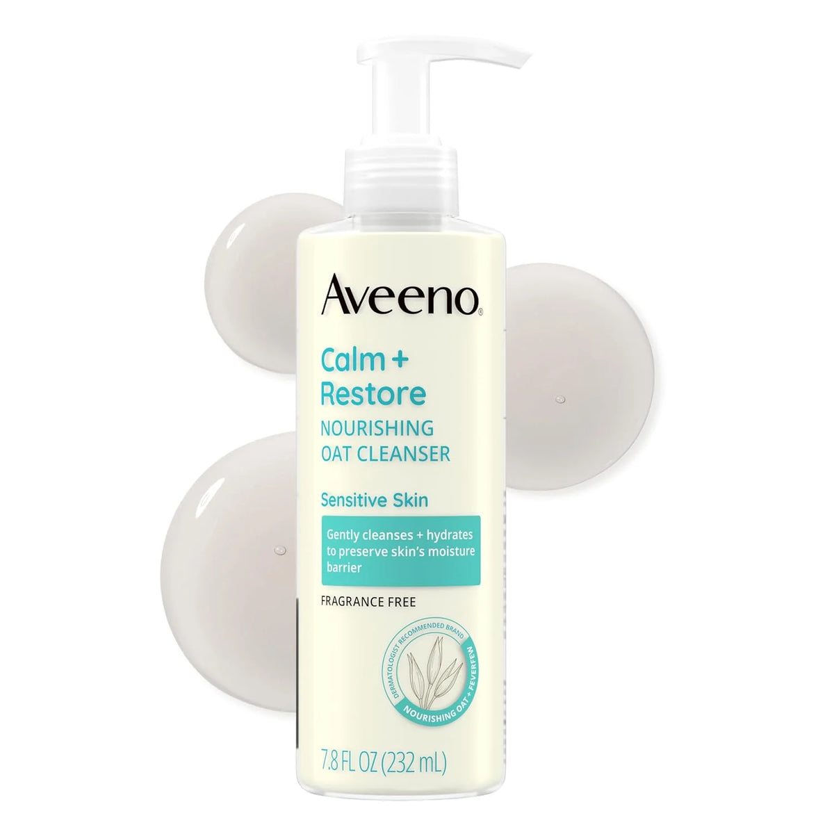 Aveeno Calm + Restore Nourishing Oat Face Cleanser, 7.8 fl. oz