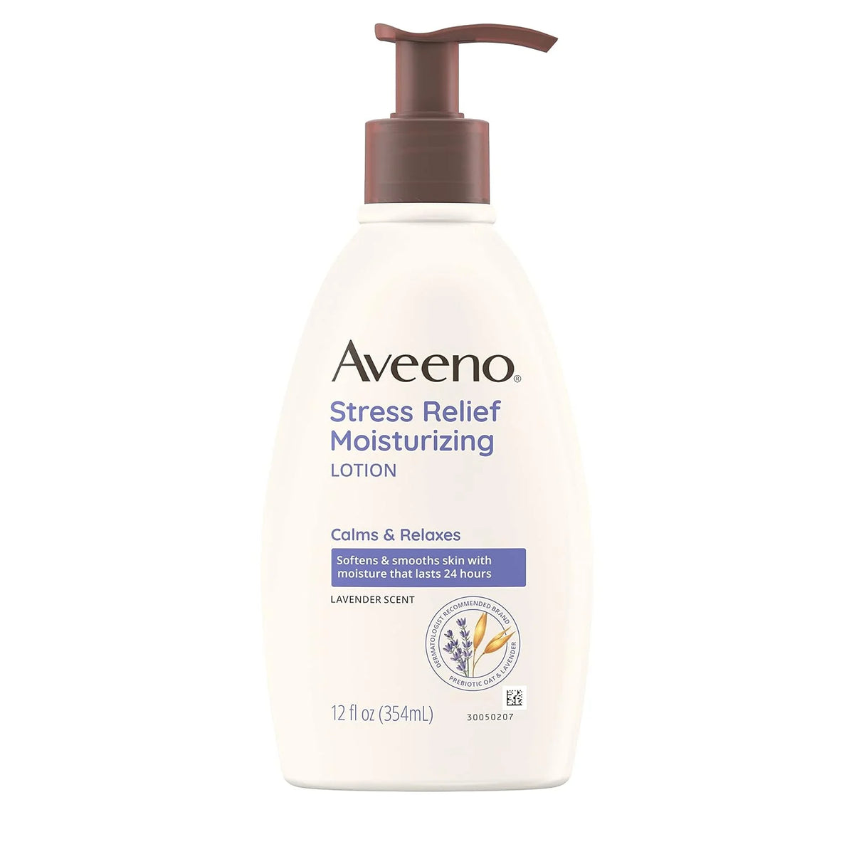 Aveeno Daily Stress Relief Lavender Body Lotion and Fragrance-Free Body Wash Bundle for Sensitive Skin, 12 fl oz and 33 fl oz