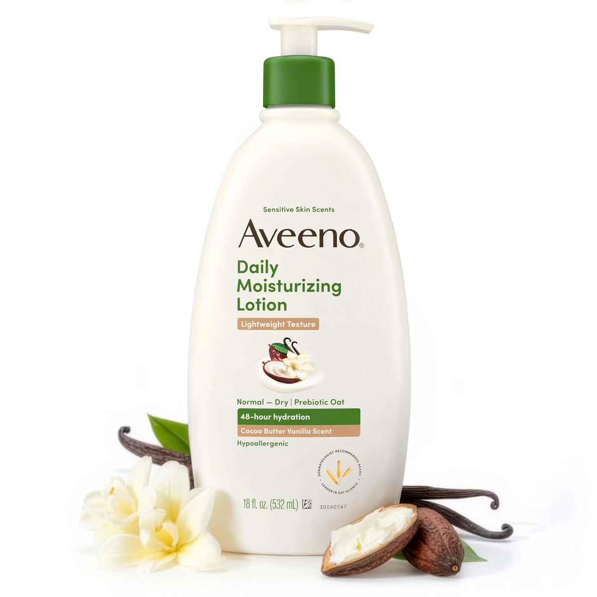 Aveeno Daily Moisturizing Lotion, Cocoa Butter Vanilla, 18 fl. oz
