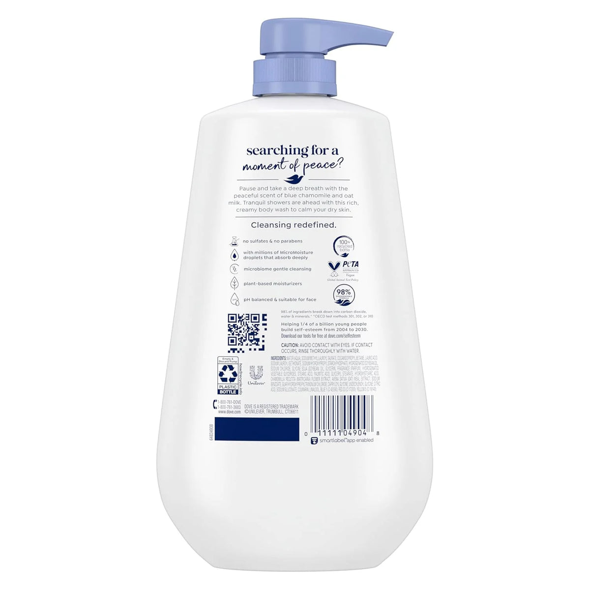 Dove 24hr Anti-Stress Lotion Body Wash, Blue Chamomile & Oat Milk 30.6 oz