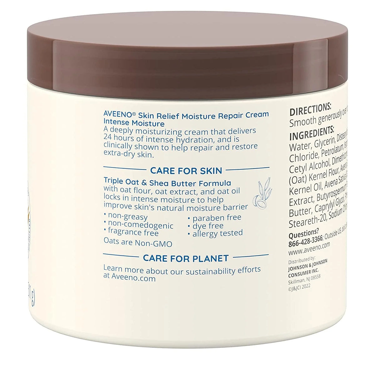 AVEENO Active Naturals Skin Relief Moisture Repair Cream, Intense Moisture 11 oz (Pack of 3)