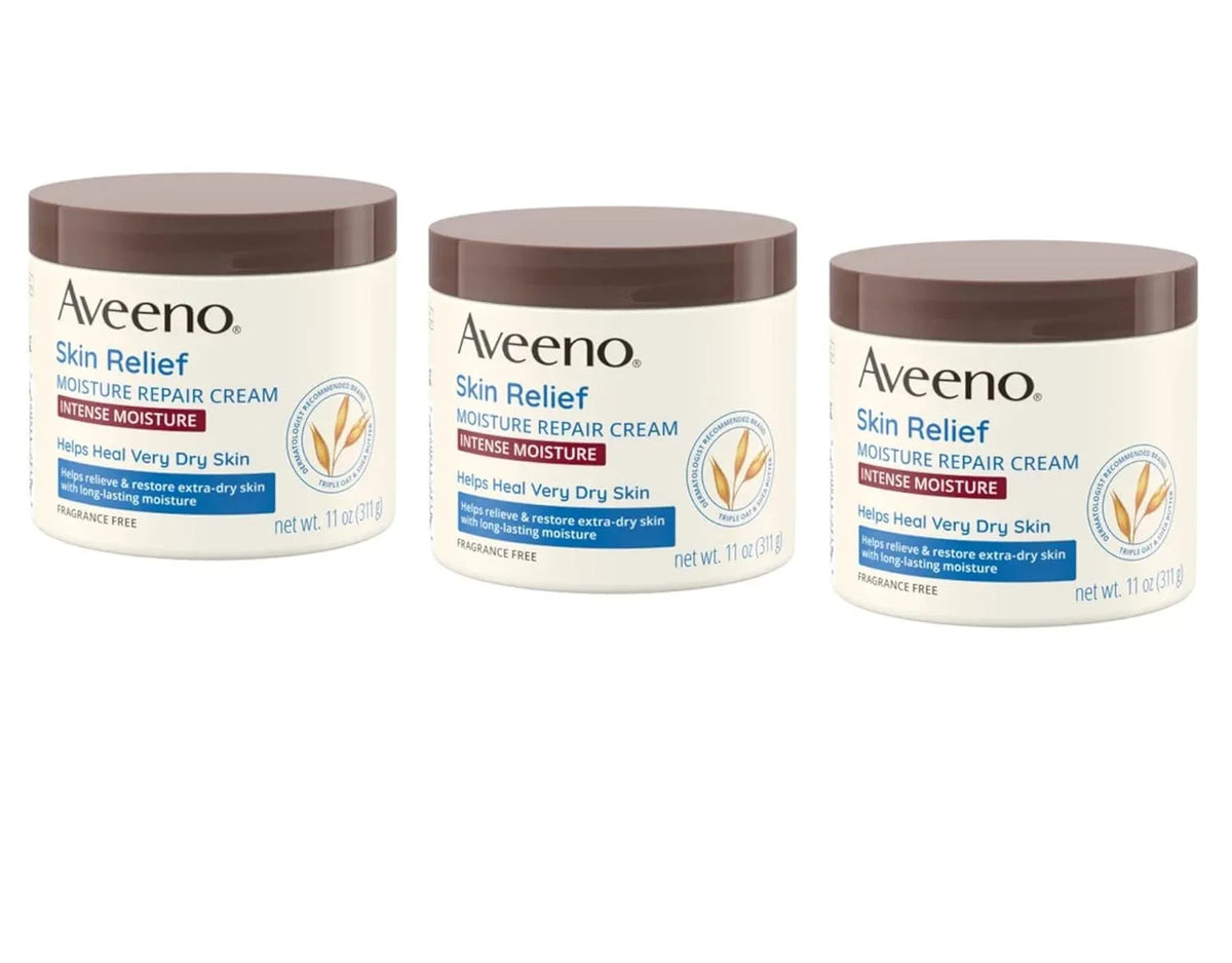 Aveeno Skin Relief Intense Moisture Repair Cream, 11 oz (Pack of 3)